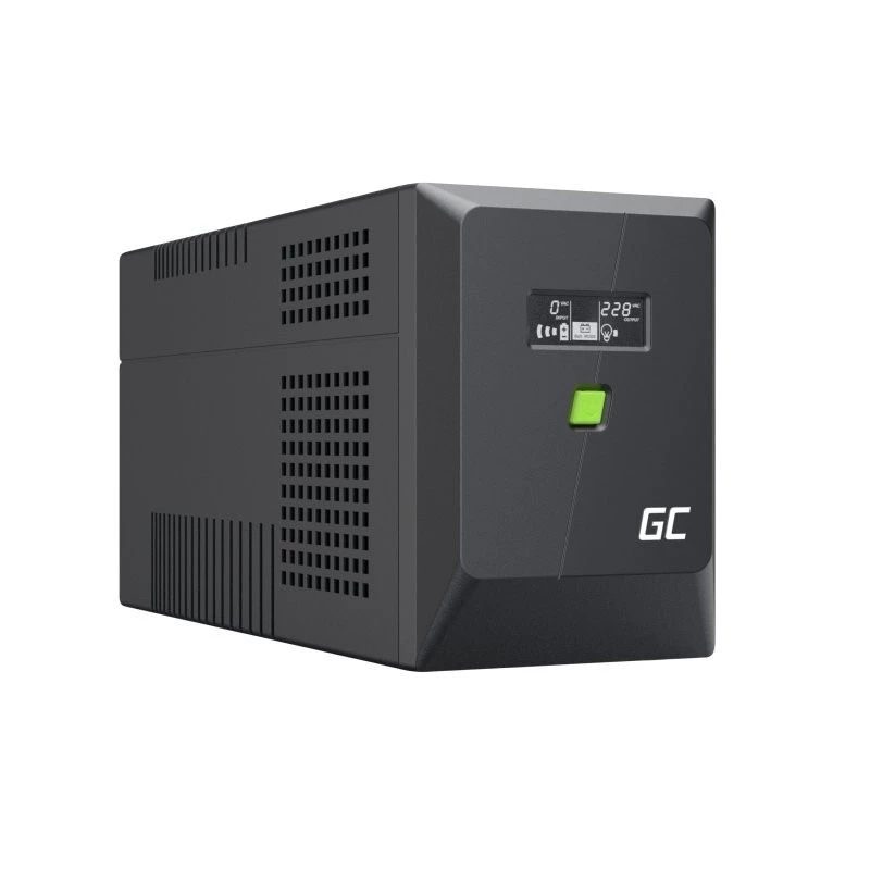 Sistema de alimentación ininterrumpida SAI Line-Interactive Green Cell 1,5 kVA / 1050 W, 5 salidas AC, onda sinusoidal pura, AVR, USB, torre, negro