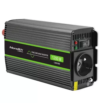 Inversor para coche Qoltec Monolith 1200 W Negro 12 V