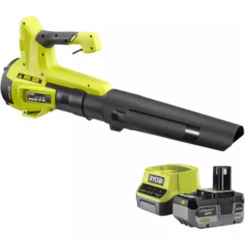 Soplador de hojas a batería ONE+ RY18BLB-140, 18 Volt, soplador de hojas Verde/Negro, batería de litio 4,0 Ah