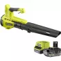 Soplador de hojas a batería ONE+ RY18BLB-140, 18 Volt, soplador de hojas Verde/Negro, batería de litio 4,0 Ah