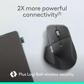 Logitech Logitech MX Master 4 for Business Ratón – Inalámbrico + Bluetooth, 8000 DPI, Grafito | Logitech