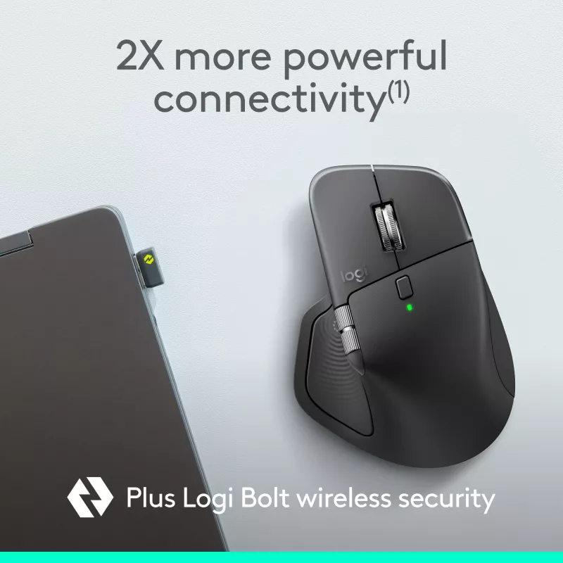Logitech MX Master 4 for Business Ratón – Inalámbrico + Bluetooth, 8000 DPI, Grafito | Logitech