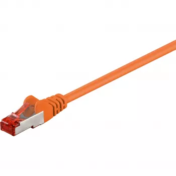 Cable de red Wentronic Goobay CAT 6, S/FTP (PiMF), naranja, 5 m - LSZH libre de halógenos, cobre (93475)