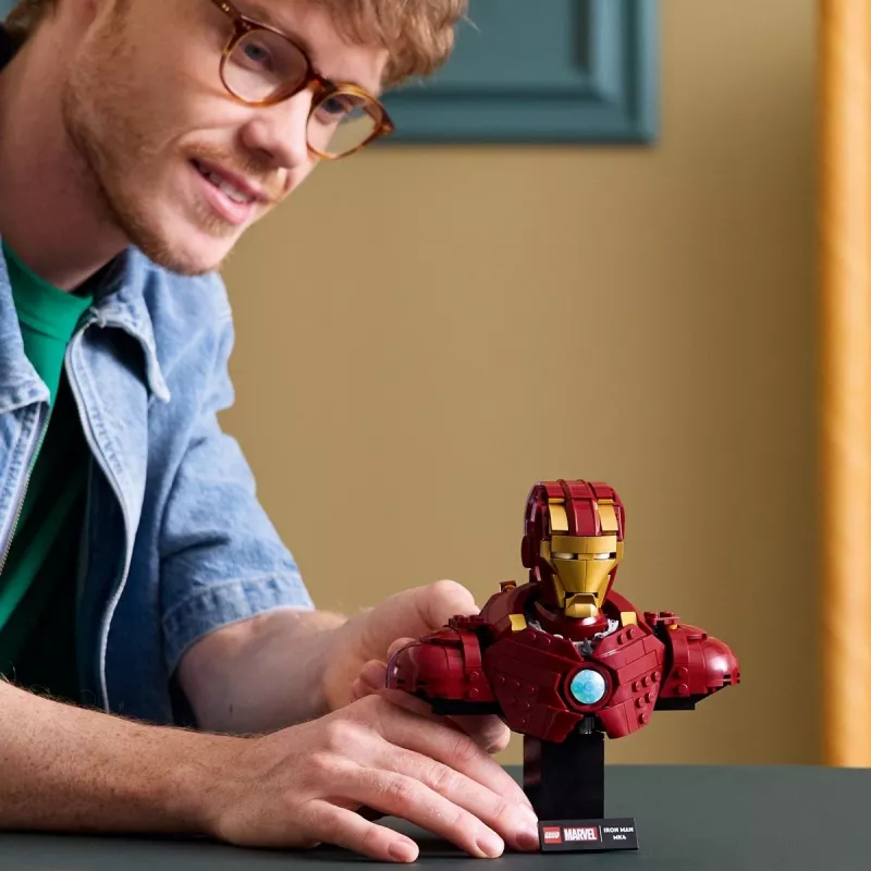 Set de construcción LEGO Marvel Super Heroes Iron Man MK4 modelo 3D, 436 piezas, incluye 1 minifigura, para 18+