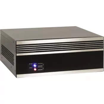 Caja de PC INTER-TECH S21 negra/plateada ATX compatible con 6 ventiladores