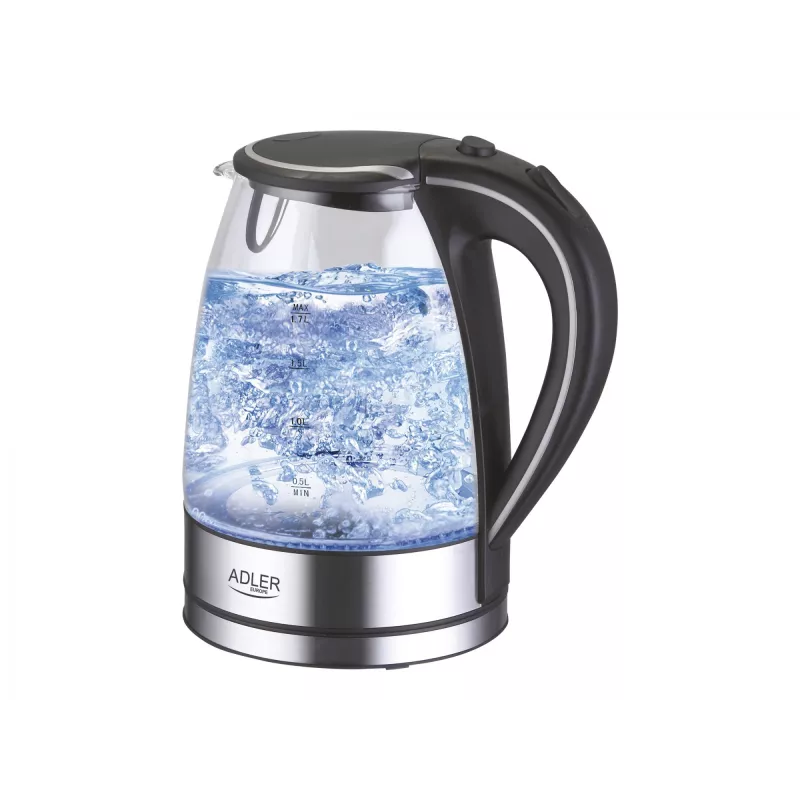 Hervidor de agua Adler AD 1225 1,7 L negro, acero inoxidable, transparente 2200 W