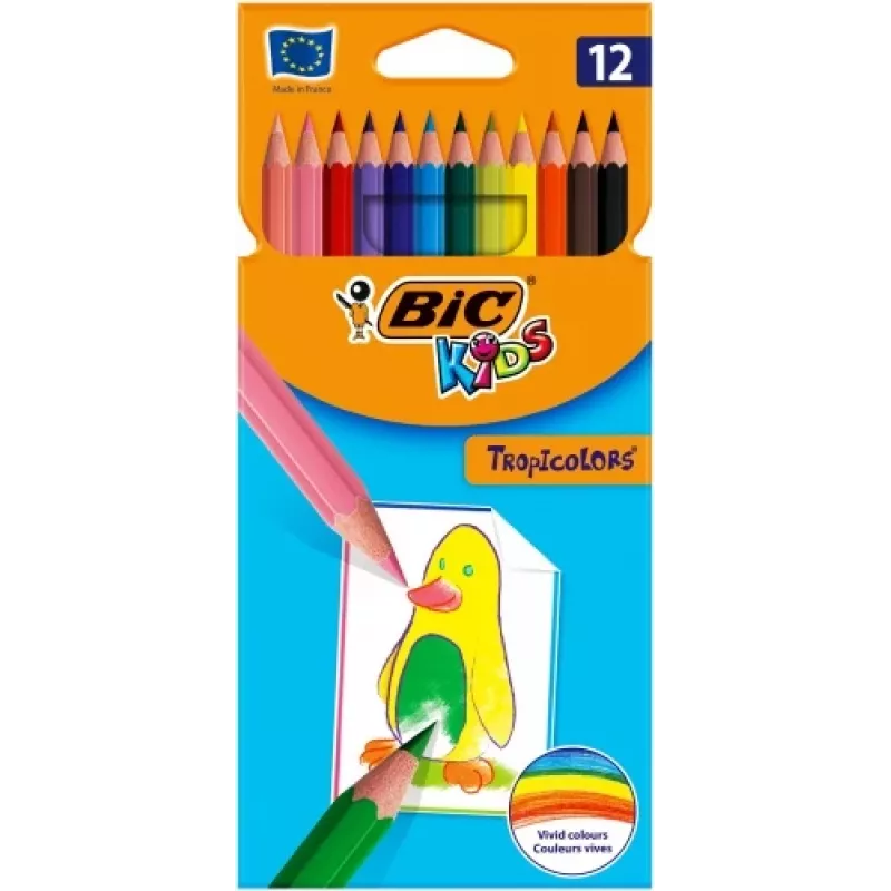 Lápices de colores BIC TROPICOLORS 12 colores 022503