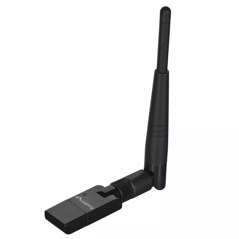 Lanberg NC-0150-WE adaptador WiFi USB Mini N150, 150 Mbit/s, 1 antena externa, negro
