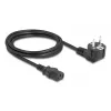 Cable de alimentación DELOCK 81567 CEE 7/7 (macho) 90° a IEC C13, 2 m, 3x1,00 mm