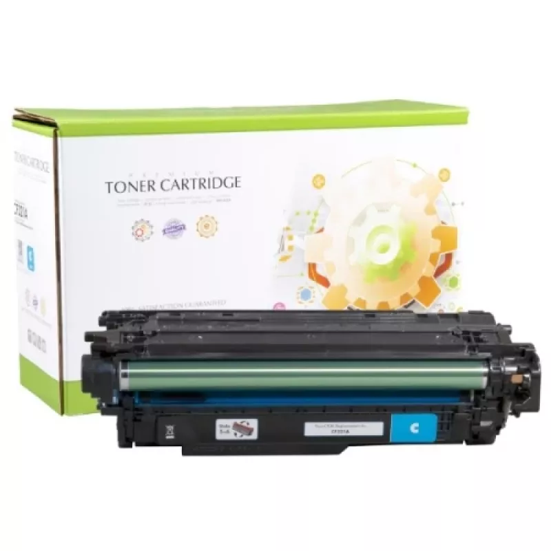 Tóner compatible Static Control HP 653A (CF321A), cian