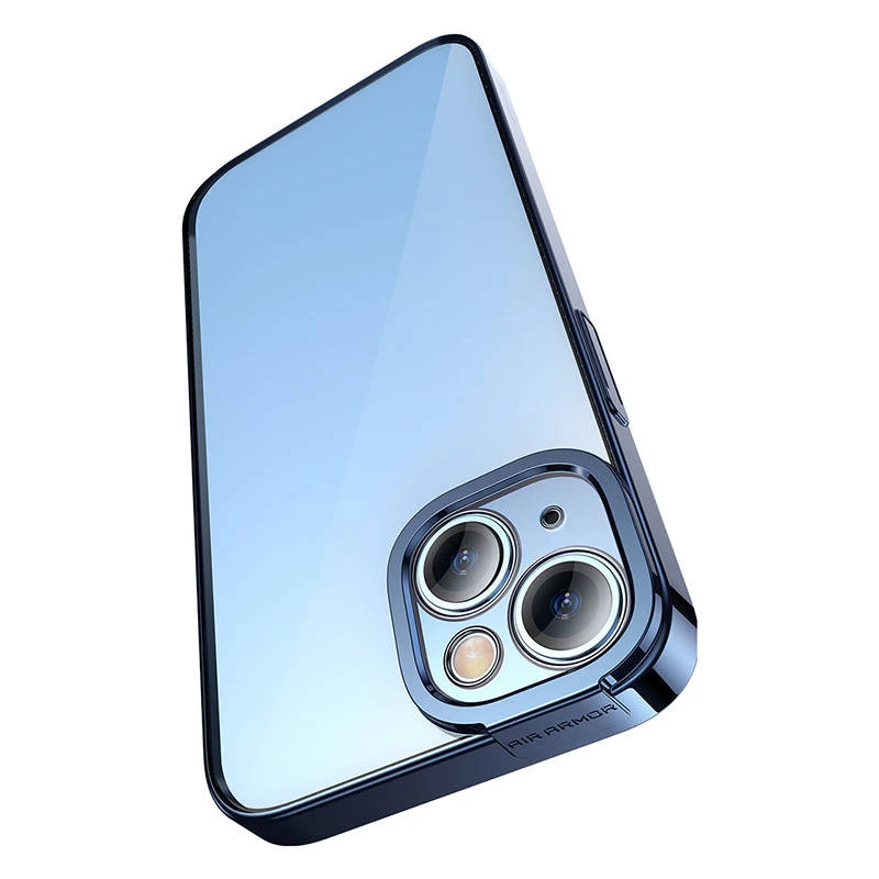 Set de funda protectora y cristal templado Baseus para iPhone 14 Plus – Glitter transparente azul