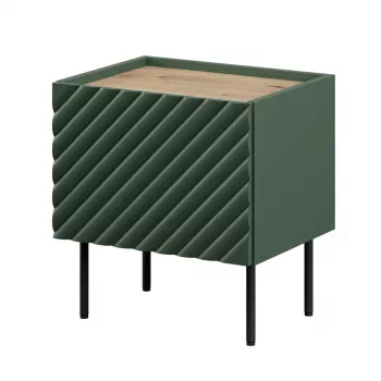 Set de mesita de noche cama meble ONDA 2 uds. 50×40×H54 cm, verde, MDF/aglomerado, marco de 16 mm