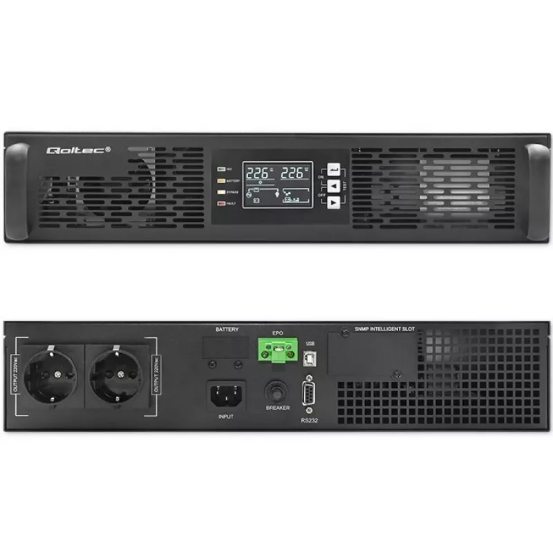 SAI Qoltec 52285 (sistema de alimentación ininterrumpida) doble conversión (online) 1 kVA 1000 W 2 salidas AC