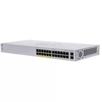 Cisco Business 110 Series 110-24PP - Switch - no gestionado - 12 x 10/100/1000 (PoE) + 12 x 10/100/1000 + 2 x Combo Gigabit-SFP - sobremesa, montaje en rack, montaje en pared - PoE (100