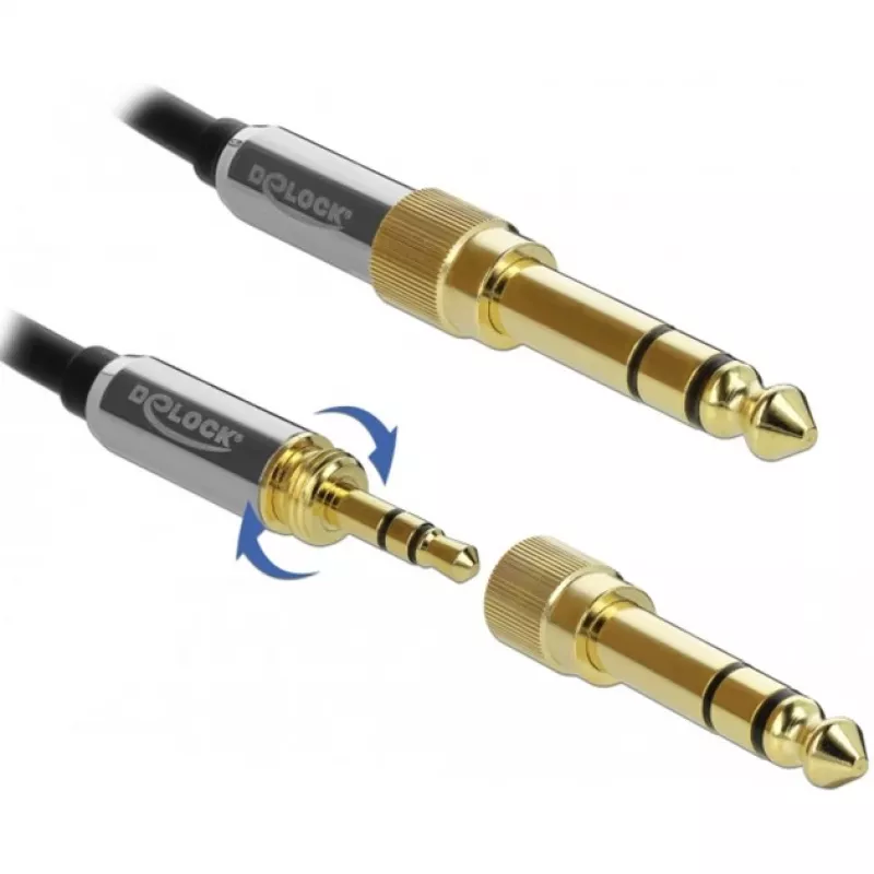 Cable de audio DeLOCK 85783 5 m 3,5 mm negro gris