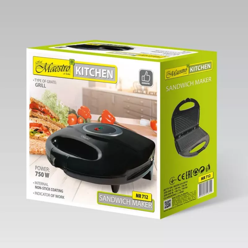 Tostadora Maestro MR-712 2 rebanadas, 7 niveles de tostado, 750 W, negra