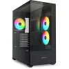 Caja Sharkoon SK6 ARGB torre ATX negra – caja mid-tower ATX con iluminación ARGB y ventana lateral de cristal templado