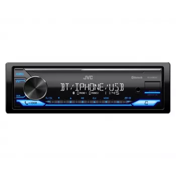 Autorradio JVC KDX-382BT con Bluetooth y USB — Single DIN, entrada AUX, sintonizador FM