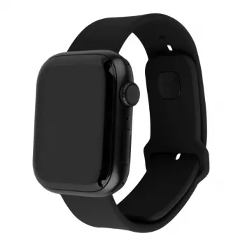 Set de correas de silicona FIXED FIXSST2-434-BK para Apple Watch 42/44/45mm – negro, diseño deportivo fijo