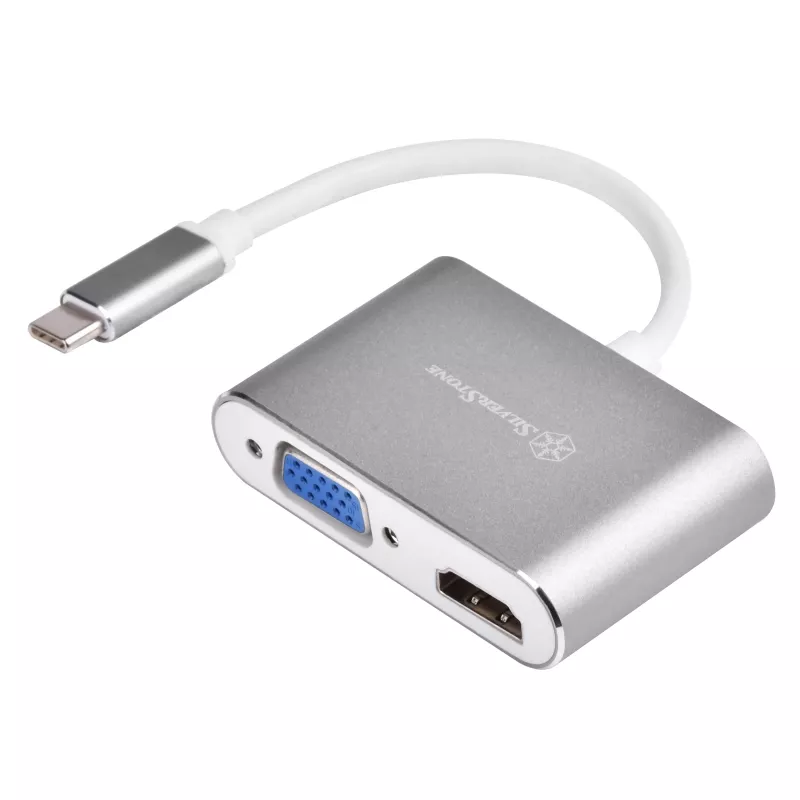 Adaptador de vídeo externo SILVERSTONE EP16 USB-C 3.1 con salidas HDMI y VGA