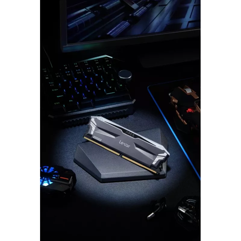 Kit de memoria de escritorio Lexar ARES RGB 32 GB (2 x 16 GB) DDR5 6800 MHz CL34, con disipador, negro