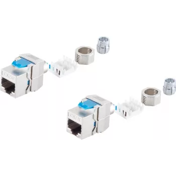 Conector hembra Keystone ShiverPeaks BS08-45005-2 Cat 8.1 metal, módulo RJ45 blindado