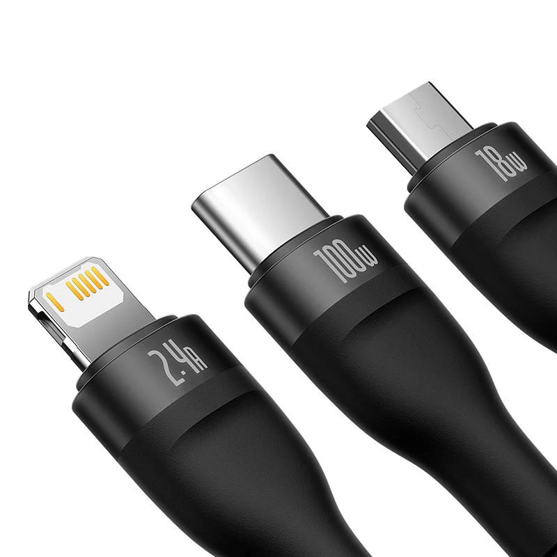 Cable USB Baseus SUP0003351 1,2 m USB A USB C/Micro USB-A/Lightning negro