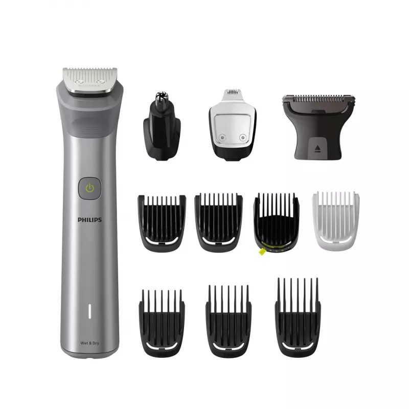 Recortadora todo en uno Philips MG5940/15 Series 5000, Acero inoxidable, 0,5 mm, 1,6 cm, 1 mm, Barba, Orejas, Nariz, Batería