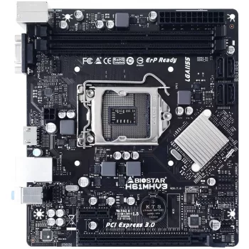 Placa base BIOSTAR H61MHV3 micro ATX, chipset Intel H61, LGA 1155, DDR3, 2x DIMM, 4x SATA II, HDMI, VGA