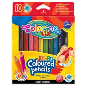 Lápices de colores colorino JUMBO triangulares — 10 colores, 8,9 cm