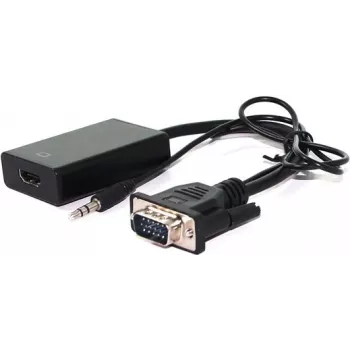 VALUE - Adaptador HDMI - HDMI / VGA / Audio - HDMI (hembra) a HD-15, minijack estéreo (macho) - 15 cm - negro (12.99.3117)