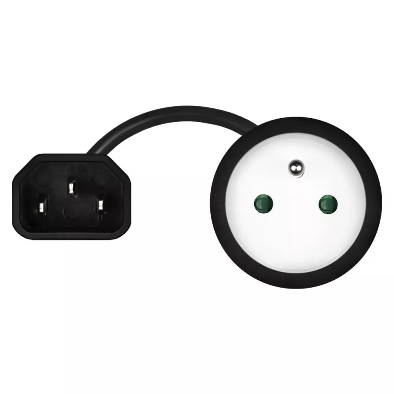 Savio CL-180 Cable adaptador de alimentación IEC C14 a CEE 7/5, 15 cm