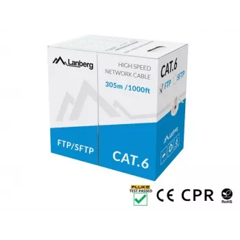Cable de red Lanberg LCS6-11CU-0305-S gris 305 m Cat6 SF/UTP (S-FTP)