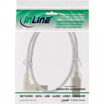 Microconnect USBAB5ANGLED-L Cable USB USB 2.0 5 m USB A USB B blanco