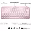 Teclado inalámbrico iluminado minimalista Logitech MX Keys Mini - ROSE - CENTRAL (DE)