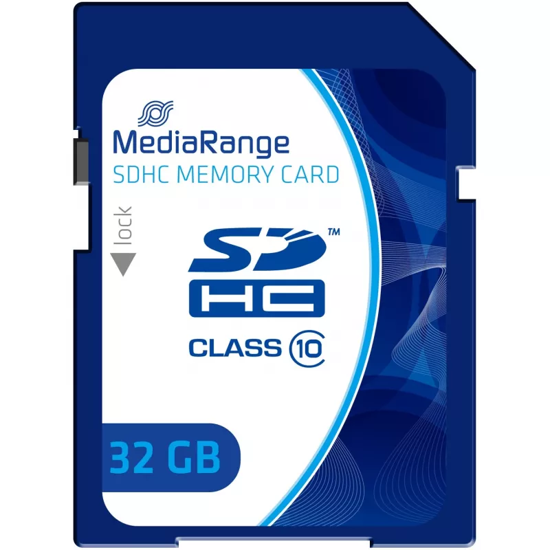 MediaRange - Tarjeta de memoria flash - 32GB - Class 10 - SDHC - azul (MR964)