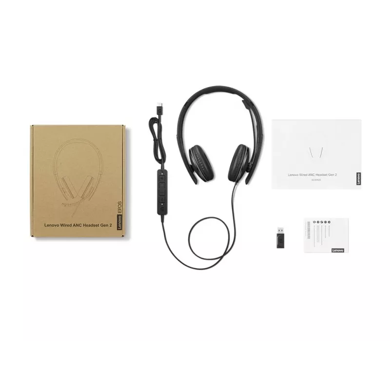 Lenovo 4XD1M45627 auricular/auricular con cable diadema USB Type-C negro