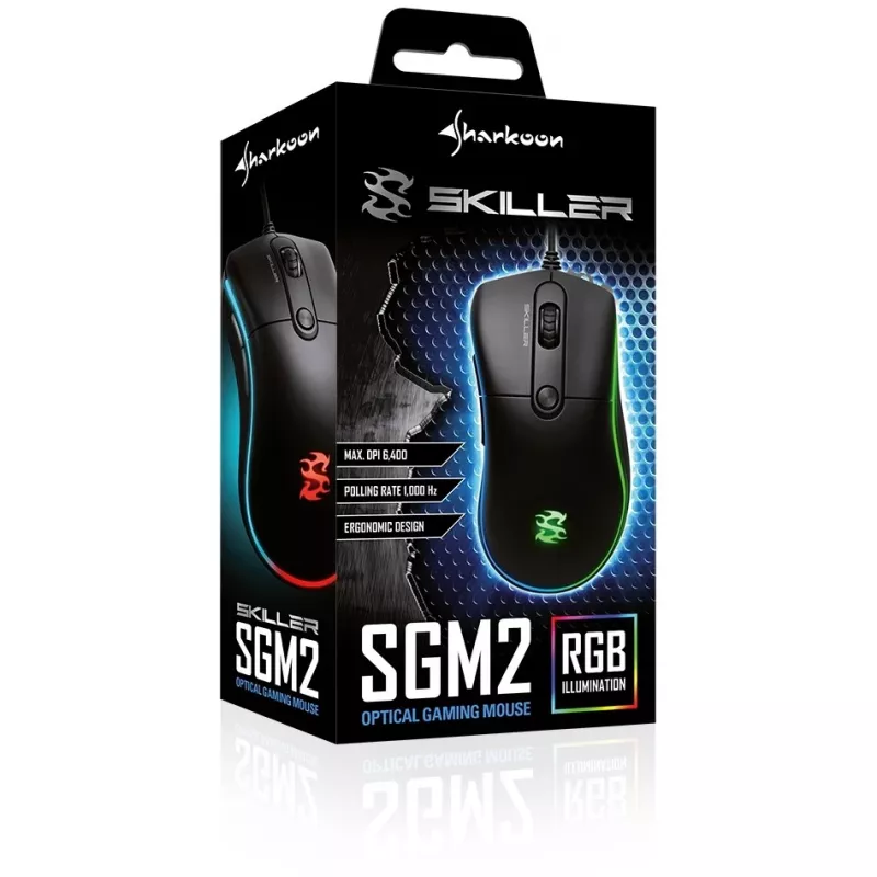 Sharkoon Skiller SGM2 ratón gaming con cable ergonómico óptico 6 botones negro