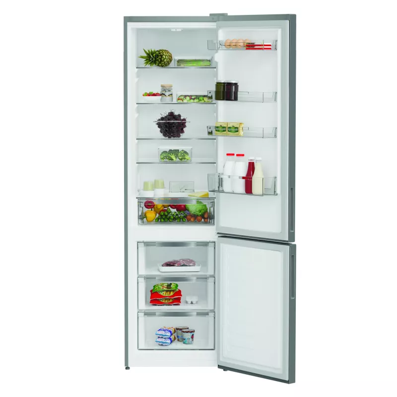 INDESIT INKS 1401 S4E | Clase de eficiencia energética E | Independiente | Frigorífico-congelador | Alto 202,5 cm | Capacidad frigorífico 266 l | Capacidad congelador 120 l | 38 dB | Plata