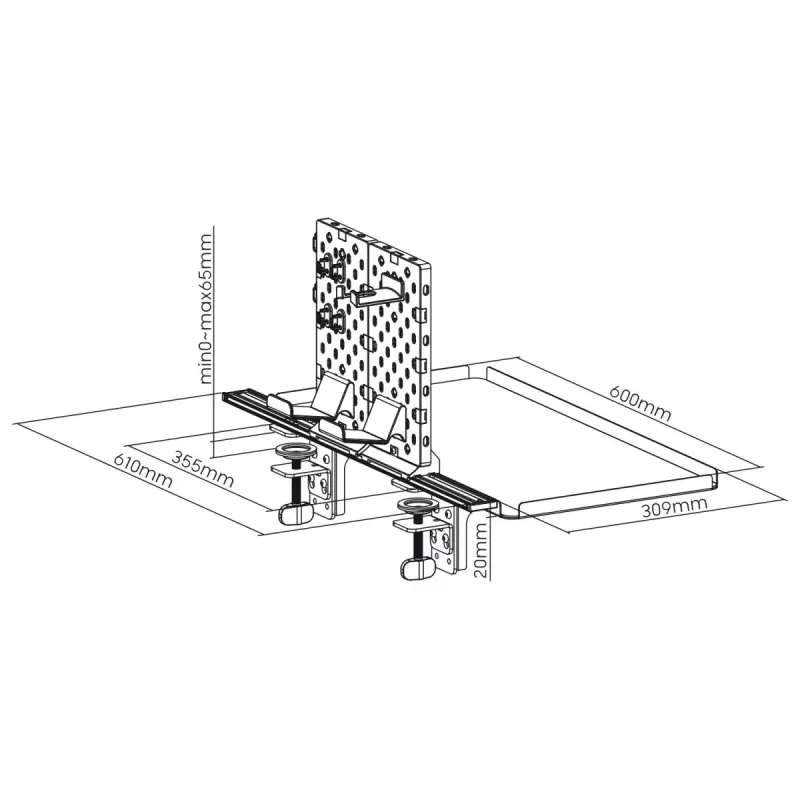 Estante de ampliación para escritorio NanoRS RS174 — estante compacto para monitor/piezas pequeñas, capacidad de carga 20 kg