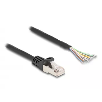 Cable DeLOCK RJ50 conector macho a extremos de cable abiertos S/FTP 0,25 m negro