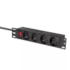 Regleta de enchufes LogiLink 25,40 cm (10 pulgadas), 4 tomas, con interruptor, negra - para el mercado: D / NL / A / L - 1 unidad (PDU4B01)