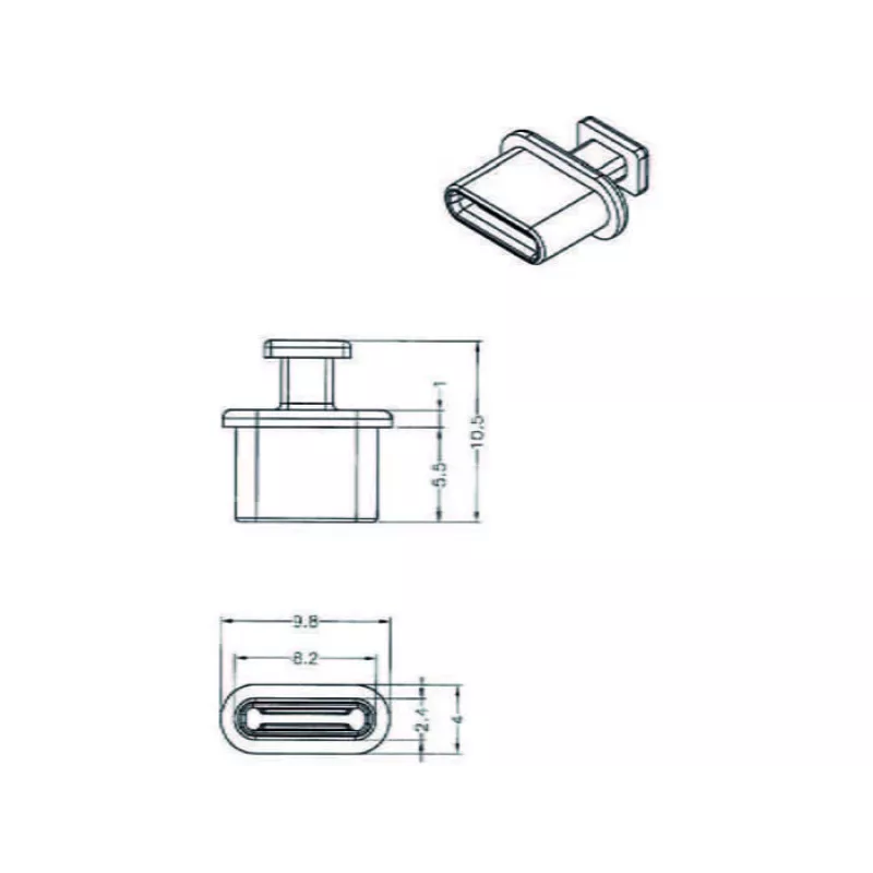 Tapa protectora para conector hembra DeLOCK 64013 USB Type-C negro