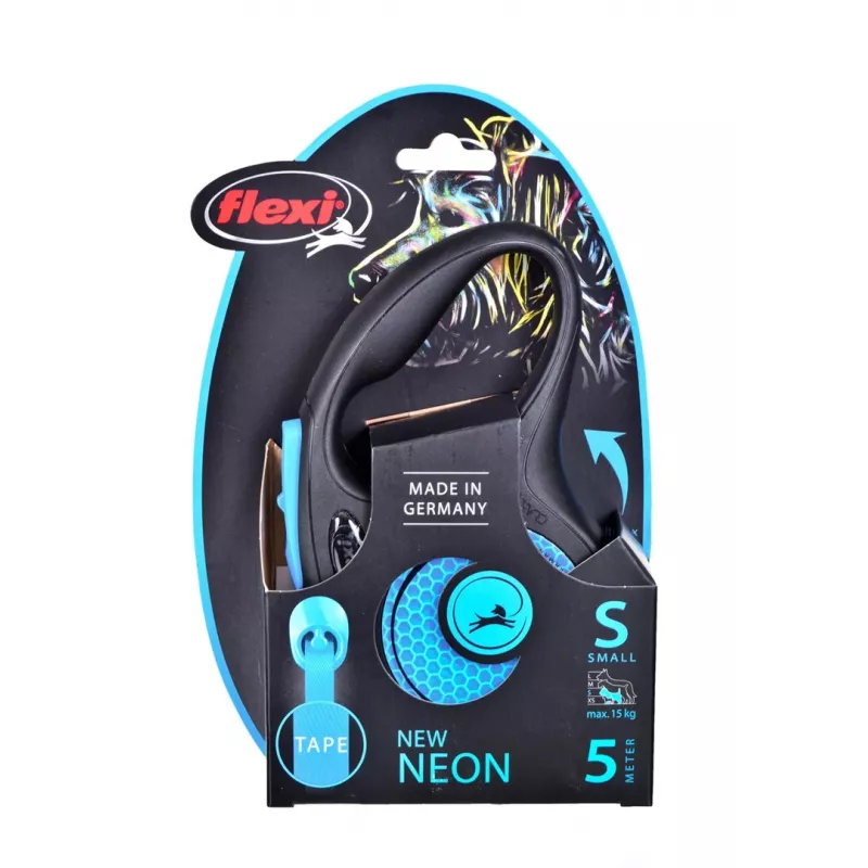 Correa para perros Flexi new Neon S 5 m con recogida automática