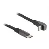 Cable plano USB 2.0 DeLOCK conector macho USB Type-C a conector macho USB Type-C en ángulo PD 3.0 60 W 14 cm negro