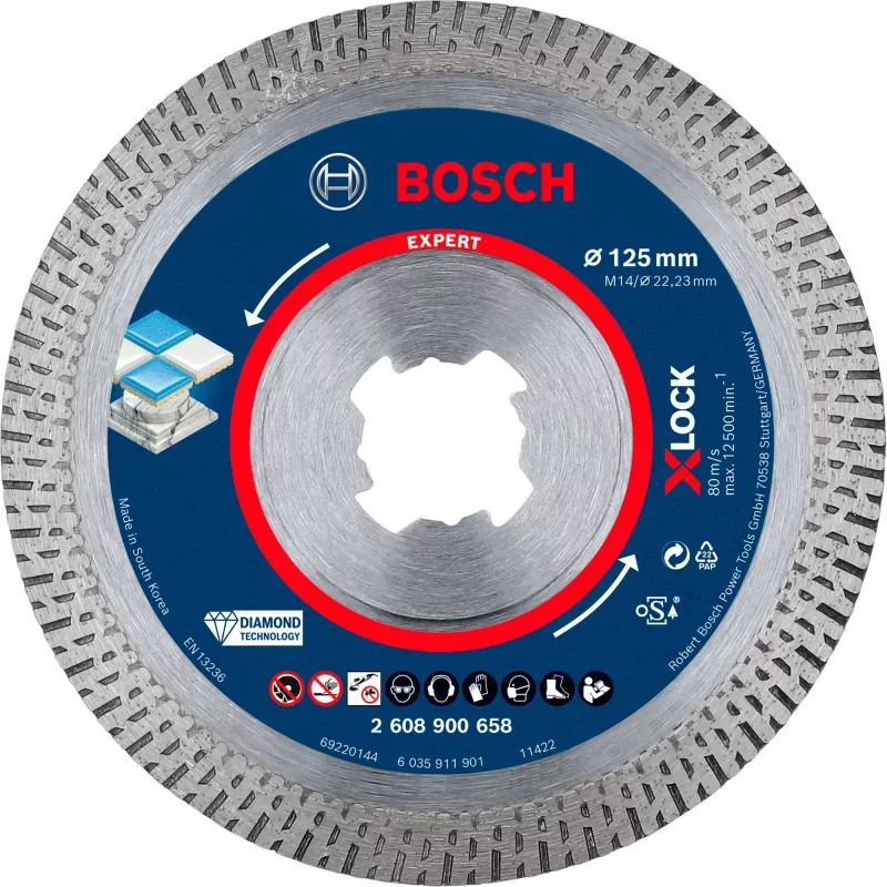 Bosch EXPERT HardCeramic X-LOCK 2608900658 disco de corte de diamante, 125 mm, orificio de 22,23 mm