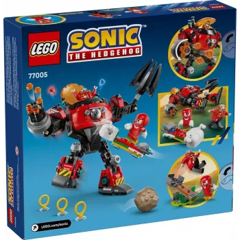 Set de juguete de construcción LEGO Sonic the Hedgehog 77005 Knuckles vs Dr Eggman Egg Crusher Mech, 350 piezas, edad 8+