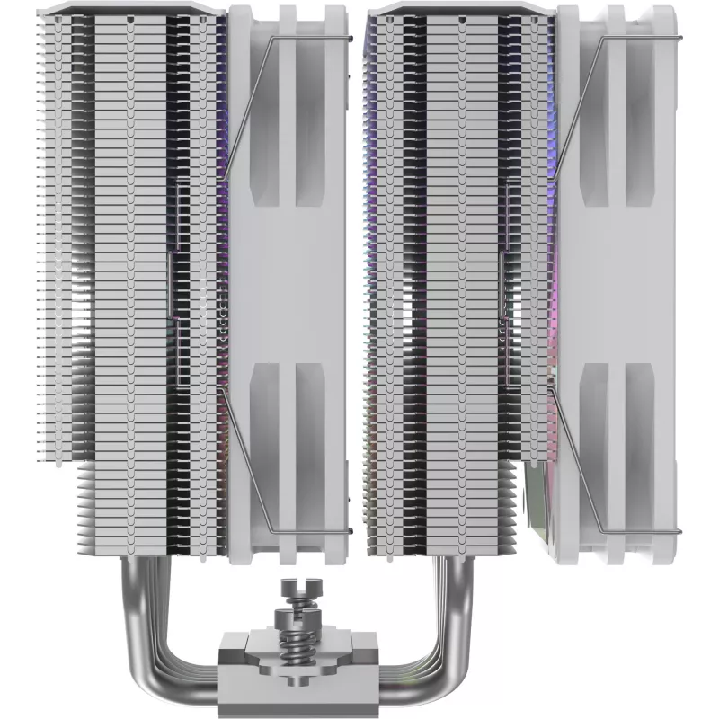 Disipador CPU Silentware Titan RGB White, disipador de aire de doble torre, 265 W TDP, 2 ventiladores PWM ARGB de 120 mm