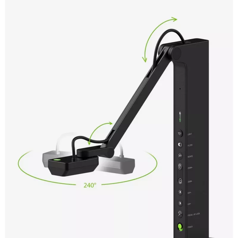 Cámara de documentos IPEVO VZ‑R ULTRA (13 MP, 25,4 / 3,06 mm CMOS, USB‑C, HDMI, Negra)