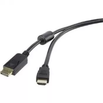 Cable de vídeo y audio DisplayPort a HDMI Renkforce 1,8 m – conexión digital para fuente DP a pantalla HDMI